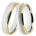 DOOSTI Trauring Schmuck Geschenk Silber 925 Trauring Ehering Partnerring LIEBE, Made in Germany - wahlweise mit oder ohne Zirkonia gelb|goldfarben|silberfarben 50