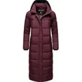 Navahoo Steppmantel Isalie zeitloser Wintermantel mit abnehmbarer Kapuze rot XL (42)