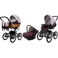 Babylux® Classic Exclusive | 3in1 Kinderwagen Set | Maroon Flowers | Kombikinderwagen | Kinderwa