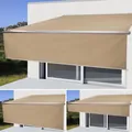 Elektrische Vollkassetten-Markise T124, 5x3m ausfahrbarer Volant  Polyester Creme