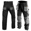 NEO TOOLS Profi Arbeitshose Multifunktion Bundhose, Sicherheitshose, Oxford-Stoffverstärkungen, verstärkte Taschen, Dreifachnähte, Kniepolsterlöcher, Berufsbekleidung Hose Gr. 50 (M)