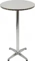 Bistro-Tisch klappbar, runde Tischplatte Ø 60 cm, 2 Höhen einstellbar 67 / 115 cm, 4 justierbare Fußkappen, Alu, Edelstahl