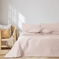 AmeliaHome Tagesdecke mit Pompons 240x260 cm Bettüberwürf zweiseitig Ultrasonic Steppung Polyester Meadore Puderrosa
