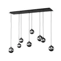 Fischer & Honsel Pendelleuchte, Bala | sandschwarz| Glas rauchfarben| L: 115 cm, B: 30 cm, Ausladung Decke: 150 cm|8x G9-LED 3 Watt 2700 K|2400 lm|EEG:G|60983