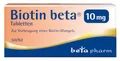 BIOTIN beta 10 mg Tabletten - hochdosiert (Vitamin B7) - Vitamine für gesundes Haarwachstum - für feste Nägel - Vitaminpräperat gegen Haarausfall - ohne Zusatzstoffe - für Erwachsene - 50 Stk.