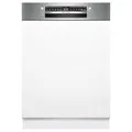 Bosch SMI4ECS32E, Serie 4, Smarter Geschirrspüler Teilintegriert 60 cm, Besteckschublade, Made in Germany Spülmaschine, extra Trocknen, starke Reinigung, sehr leise, Automatikprogramme, Edelstahl