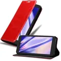 Cadorabo Hülle für Alcatel 1 2019 Schutz Hülle in Rot Handyhülle Etui Case Cover Magnetverschluss