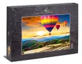 Ulmer Puzzleschmiede - Puzzle „Am Himmel über Thailand“ – Klassisches 1000 Teile Puzzle mit exotischem Motiv – Ballonfahrt in der Abendsonne über Reisfeldern in den Bergen von Thailand, Südost-Asien