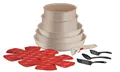 Tefal Ingenio Delight L7839002 Kochgeschirr, 17 p, Induktion, Antihaftbeschichtung, Temperaturanzeige, stapelbar, spülmaschinenfest, Pfannen, Töpfe