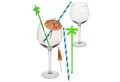 Out of the Blue Cocktailglas Cocktailgläser Set mit Papierschirmchen Trinkhalm Untersetzer, 10-tlg., Glas, für 2 Personen