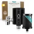 Alb Filter DUO Active PFAS Wasserfilter Wasserhahn - Effektive PFAS-Reduktion & Schadstoff-Filtration - Trinkwasserfilter Küche mit Aktivkohle - Einfache Montage - Made in Germany (Edelstahl Schwarz)