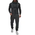 Reslad Jogginganzug Reslad Jogginganzug Herren Sweat Sportanzug Jogginghose + Oberteil, Sweatjacke + Jogginghose Trainingsanzug SET grau XXL