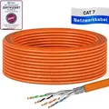 hb-digital CAT 7 Kabel Installationskabel 15m S/FTP AWG23 LSZH orange