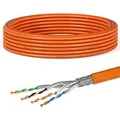 hb-digital CAT 7 Kabel Netzwerkkabel max. 1000 MHz S/FTP AWG23 LSZH 15m orange