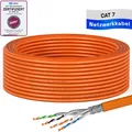 hb-digital CAT 7 Kabel Installationskabel 15m S/FTP AWG23 LSZH orange