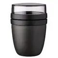 Mepal Joghurtbecher-To-Go Ellipse, Schwarz, Kunststoff, 10.7x10.7x15.1 cm, BPA-frei, Küchenzubehör, Vorratsbehälter, Brotdosen