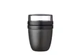Mepal Müslibecher to go, praktischer Joghurtbecher to go - Unterteilung für Joghurt & Müsli - Geeignet für Gefrierschrank, Mikrowelle & Spülmaschine - 500 ml + 200 ml - Nordic Black
