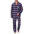 Normann Pyjama Normann Herren Flanell Schlafanzug Pyjama - auch in Übergröße blau|rot 64-66