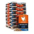 Holzpellets Blue Palette 975 kg (65 x 15 kg) - 6mm Weichholz Pellets mit hohem Heizwert & geringem Ascheanteil - Premium Heizpellets als Sackware für Feuerrohr, Kamin, Ofen oder Grill