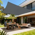 LOVE STORY Sonnensegel Wasserdicht Quadratisch 5x5m Segeltuch Sonnenschutz Windschutz PES mit 95% UV-Schutz für Balkon, Garten, Terrasse (Anthrazit)