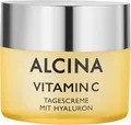 ALCINA Vitamin C Tagescreme - 1 x 50 ml - 24h feuchtigkeitsspendende Gesichtscreme mit antioxidativer Wirkung gegen frühzeitige Hautalterung und Glow-Effekt - Mit Hyaluronsäure und Traubenkernöl