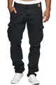 Indicode Herren William Cargohose aus Baumwolle m. 7 Taschen inkl. Gürtel | Outdoorhose Navy, 3XL