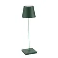 Zafferano, Poldina Pro Lampe, Kabellose, Wiederaufladbare Tischlampe mit Touch Control, Auch für den Außenbereich Geeignet, Dimmer, 2200-3000 K, Höhe 38 cm, Farbe Dunkelgrün