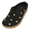 HAFLINGER Grizzly Cuoricini Filzpantoffel Herz Hausschuh Kork (Schwarz 03), Gr 41