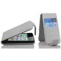 Cadorabo Hülle für Apple iPhone 4 / iPhone 4S Hülle in SCHNEE WEIß - Handyhülle im Flip Design mit Kartenfach - Case Cover Schutzhülle Etui Tasc