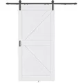 inova Holzschiebetür Weiß 1025 x 2150 mm Komplettset Schwarz mit Bügelgriff inkl. 2Seitiger Softclose