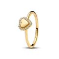 Pandora Silberring Ring Engravable Heart Halo 163801C01-58 vergoldet