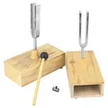 SEAFRONT Stimmgabel mit Resonanzkasten, 440Hz Stimmgabel Virbration Experimental Instrument mit Holz Resonator Box + Knockerd