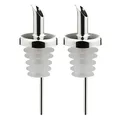 Westmark 2 Öl-/Essig-Ausgießer für Flaschen, Schnabelform, mit Luftröhrchen, Metall/rostfreier Edelstahl, Silikonkorken, Inox Öl-Spezial, 47232280