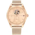 Tommy Hilfiger Monica Le Damenuhr Roségold Milanese-Armband Chronograph Datum Wochentag 24h-Anzeige