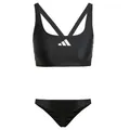 adidas Damen-Bikini, 3 Streifen, V-Rücken, Größe 26, schwarz/weiß, 128
