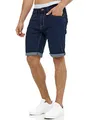 Indicode Herren Caden Jeans Shorts mit 5 Taschen | Herrenshorts Used Look für Männer Rinse Wash, XXL