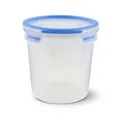 EMSA Clip & Close Frischhaltedose, rund, 2,0 L, Aufbewahrungsbox, 100 Prozent dicht, spülmaschinen-, gefrier-, mikrowellenfest, Transparent, Blau, Made in Germany, 508553
