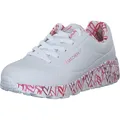 Skechers Mädchen Uno Lite Lovely Luv Sneaker, White Synthetic Red Pink Trim, 31 EU