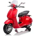 Elektrischer Aufsitz-Scooter Vespa 946 mit Rückwärtsgang, rot, lizenziert, Zusatzräder, Lithiumbatterie, 2 x 30-W-Motoren, Ledersitz, MP3-Player... - Rot