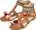 Esmara by Heidi Klum Damen Ledersandalen Sandalen Leder Sommerschuhe Braun 39