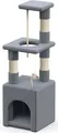 VOUNOT® Kratzbaum Klein, Katzenbaum für Katzen, Stabil Katzenkratzbaum, Höhe 88 cm, Grau