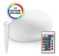 EASYmaxx LED Solarleuchte Deko-Stein Gartenleuchte, Stein Form, Farbwechel für Garten, Terrasse, Balkon