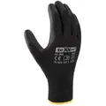 12 Paar teXXor® Polyester-Strickhandschuhe POLYURETHAN BESCHICHTET, Arbeitshandschuhe, schwarz - Größe 9 (L)