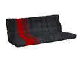 Vente-unique Futon Modulo Bettbankett, 135 x 190 cm, Schwarz und Rot