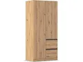 Drehtürenschrank RAUCH Kleiderschrank Schrank Garderobe Wäscheschrank COSTA Breite 91 cm , braun (eiche artisan, eingriffe graumetallic), B:91cm H:197cm T:54cm, Holzwerkstoff, Schränke, Drehtürenschrank, Breite 91 cm grifflose Front mit Push-to-Open Funktion MADE IN GERMANY