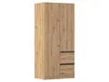 Rauch Möbel Drehtürenschrank, Eiche Artisan, 1 Fächer, 2 Schublade(n) Schubladen, 91x197x54 cm, Blauer Engel, BQ - Bündnis für Qualität, Made in Germany, Schlafzimmer, Kleiderschränke, Drehtürenschränke