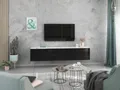 Lowboard VARIANTO 3, Schrank Set, weiß matt / schwarz Hochglanz griffloses TV-Board, 3 tlg., 190 cm hängend
