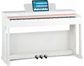 McGrey DP-19 WM E-Piano - 88 gewichtete Tasten mit Hammermechanik und Anschlagdynamik - 8 Klänge - Dual- und Transpose-Funktion - Tastaturabdeckung - 3 Pedale - Weiß matt