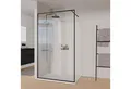 Bernstein Walk-in-Dusche FRAME 100x220 cm Klarglas Schwarz matt, ESG-Sicherheitsglas, Walk-In Duschwand vollgerahmt Aluminium