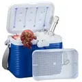 Relaxdays Kühlbox klein 8 Liter Weiß,Blau